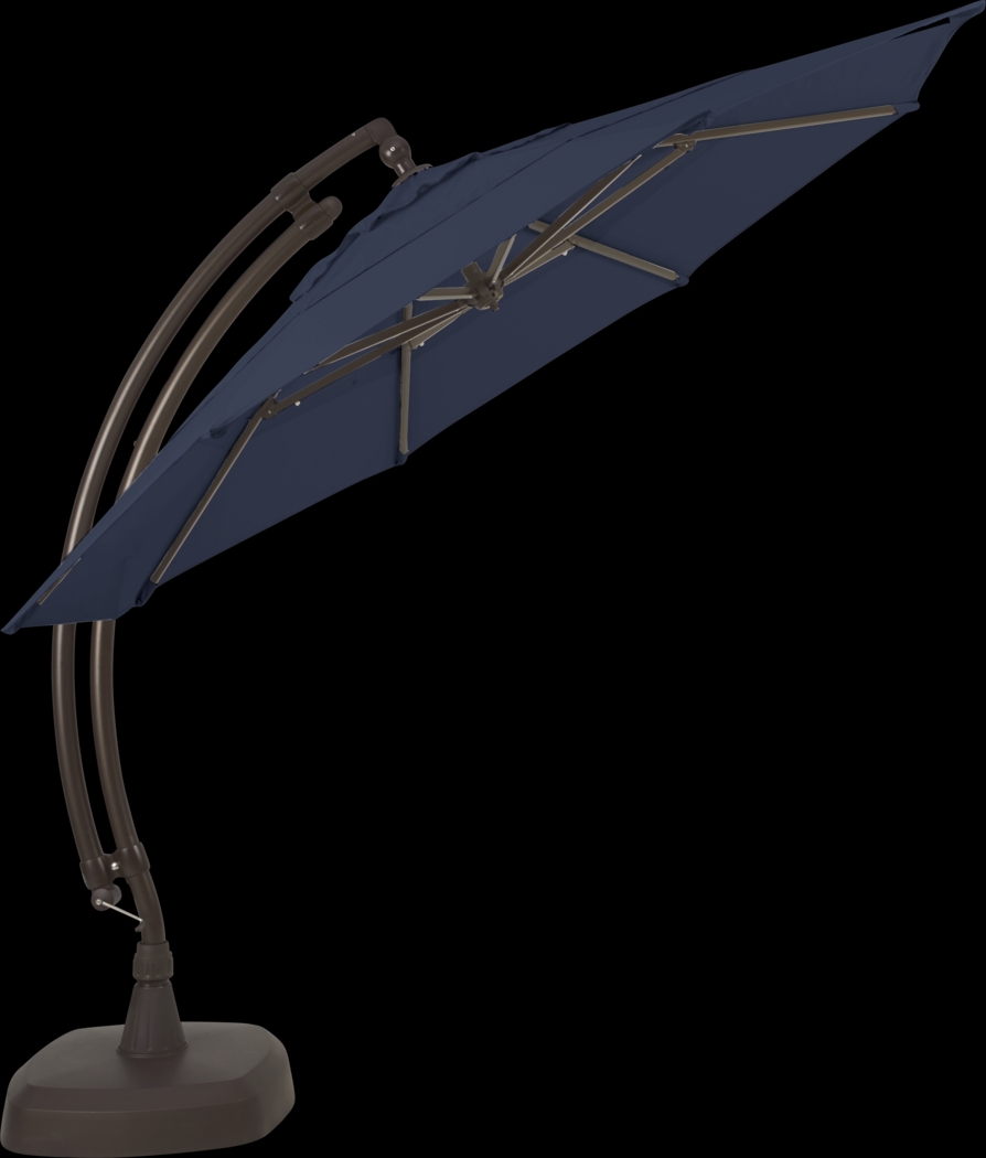 La Mesa Cove 11' Octagon Navy Outdoor Cantilever Umbrella with Base and Stand - Thumbnail - Image 3