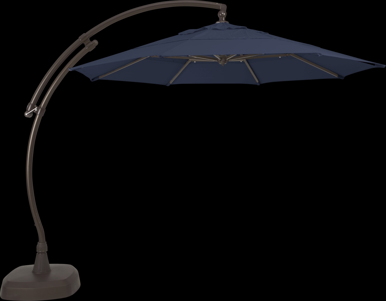 La Mesa Cove 11' Octagon Navy Outdoor Cantilever Umbrella with Base and Stand - Thumbnail - Image 1