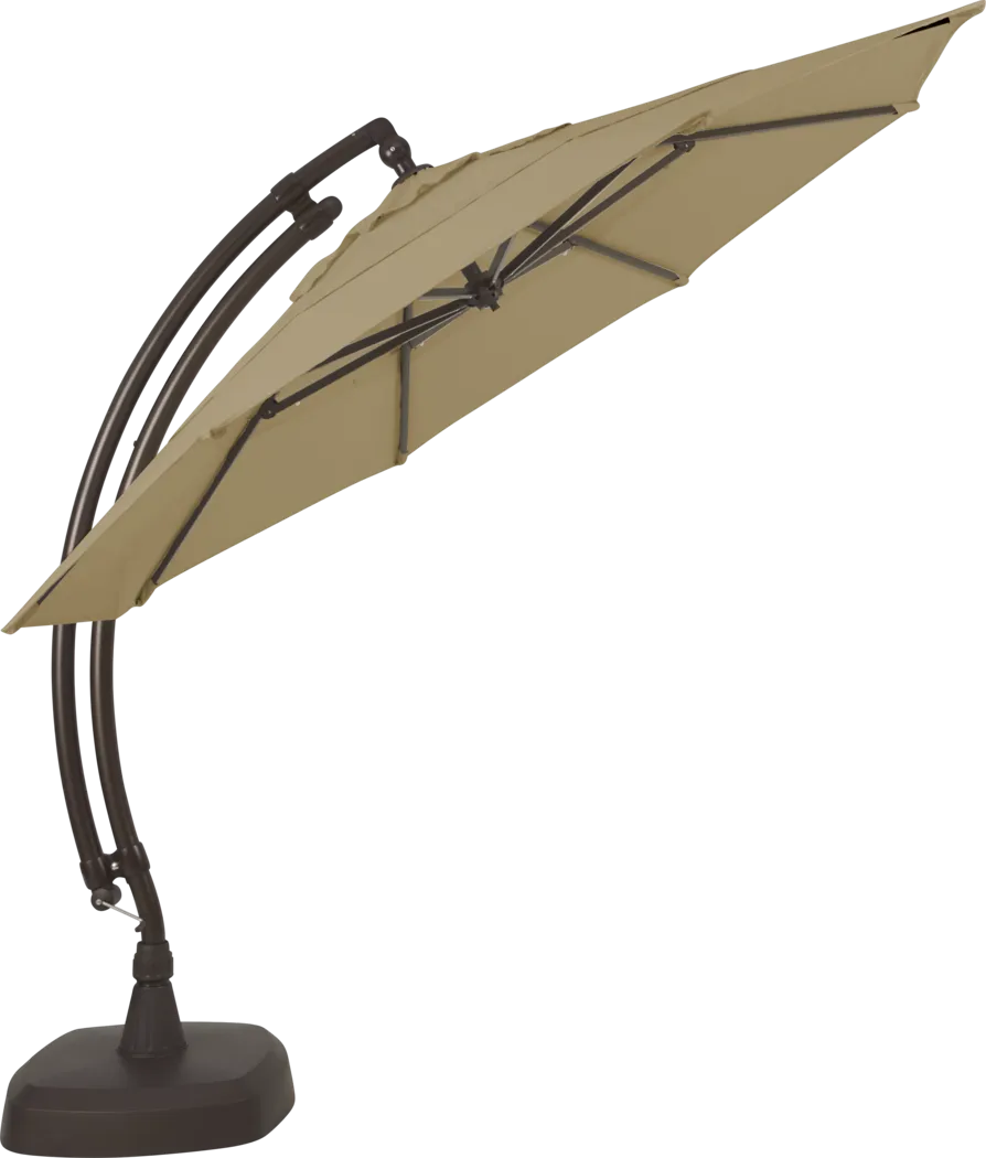 Seaport 11' Octagon Sand Outdoor Cantilever Umbrella with Base and Stand - Thumbnail - Image 3