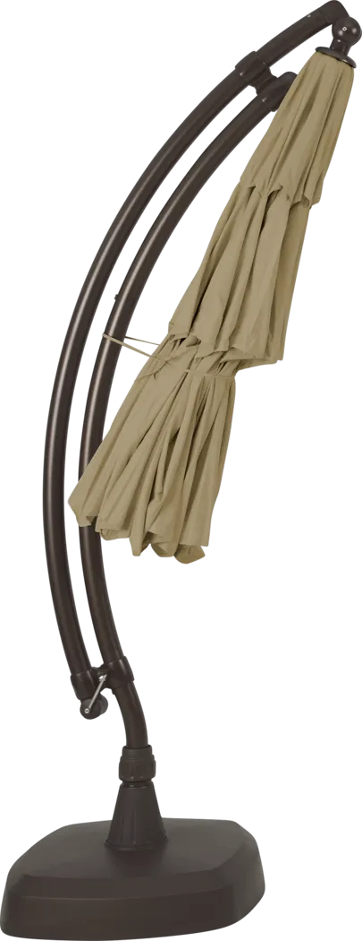 Seaport 11' Octagon Sand Outdoor Cantilever Umbrella with Base and Stand - Thumbnail - Image 4