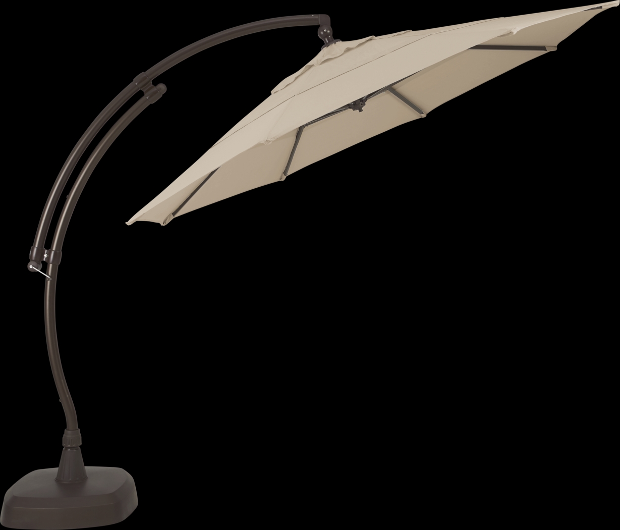 La Mesa Cove 11' Octagon Stone Outdoor Cantilever Umbrella with Base and Stand - Thumbnail - Image 2