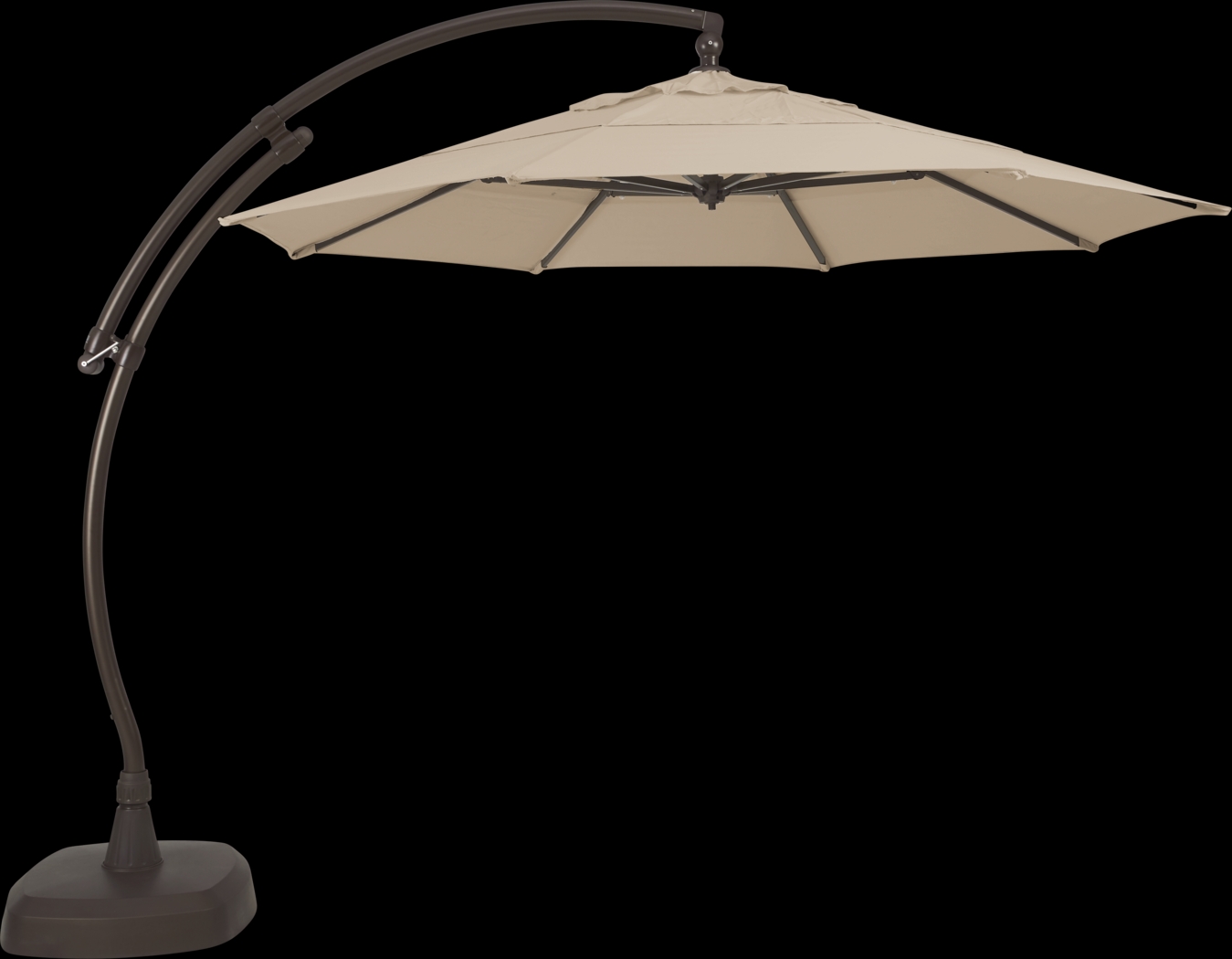 La Mesa Cove 11' Octagon Stone Outdoor Cantilever Umbrella with Base and Stand - Thumbnail - Image 1