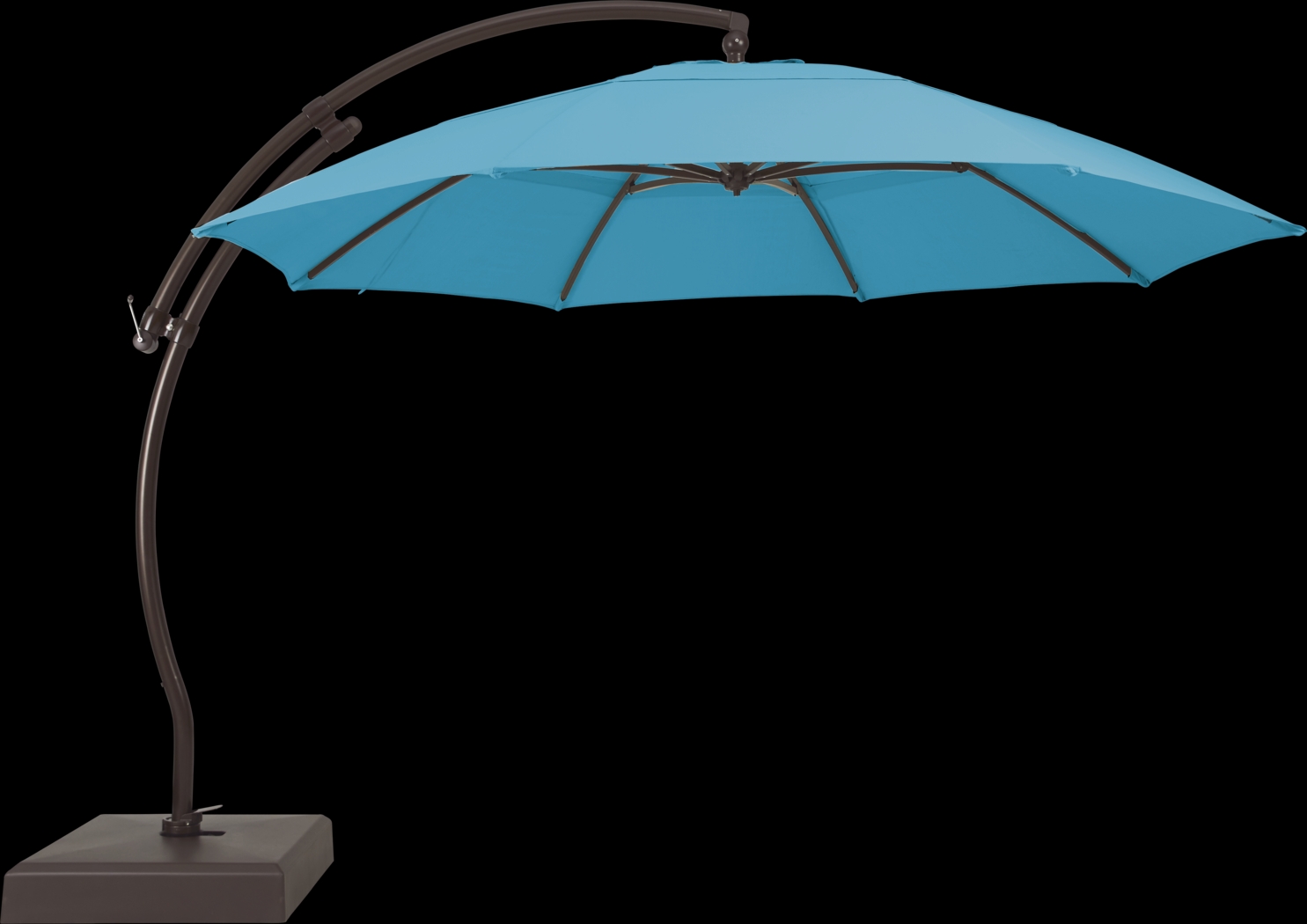 La Mesa Cove 13' Aruba Outdoor Curve Cantilever Umbrella with Base and Stand - Thumbnail - Image 1