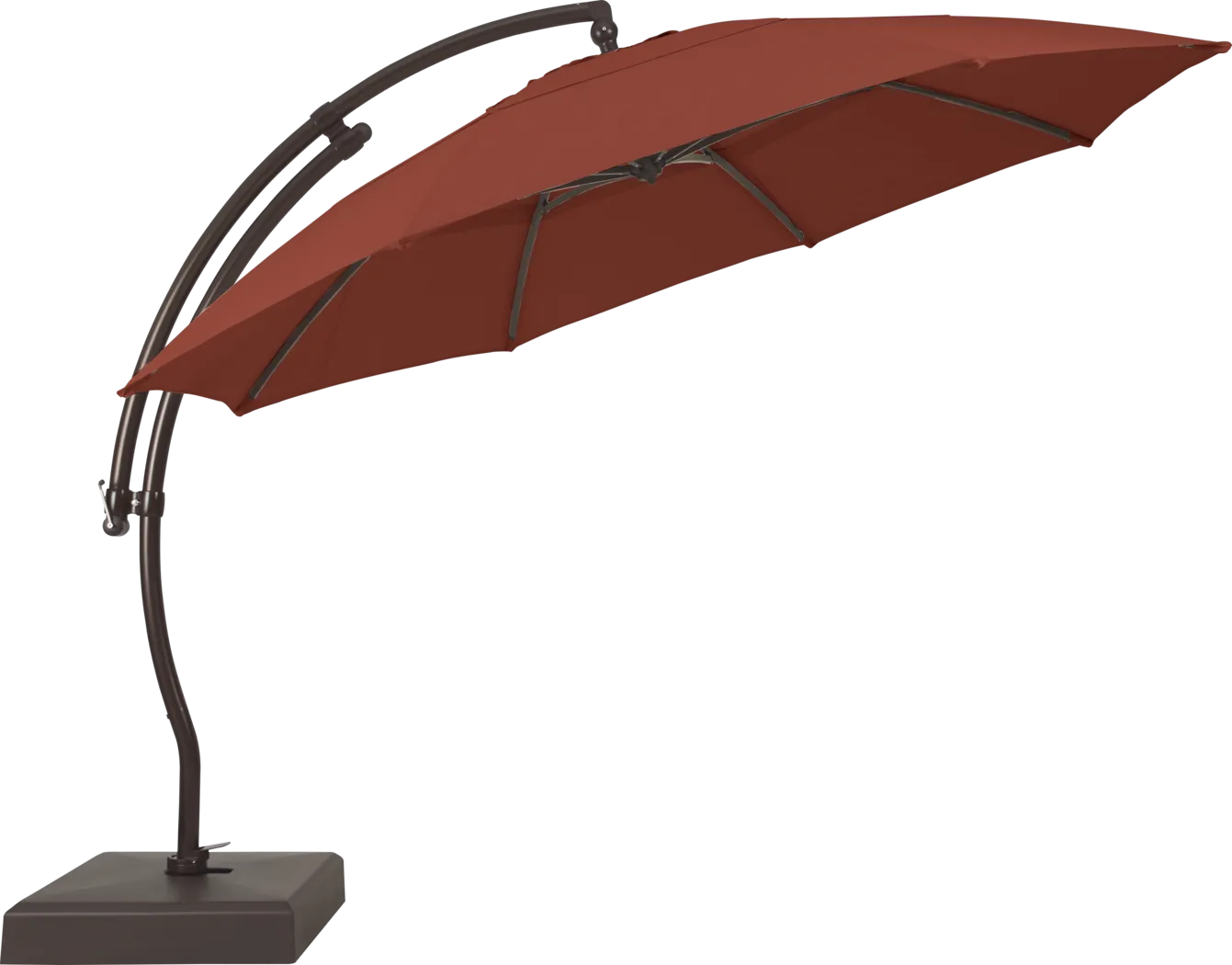 Seaport 13' Terracotta Outdoor Curve Cantilever Umbrella with Base and Stand - Thumbnail - Image 2
