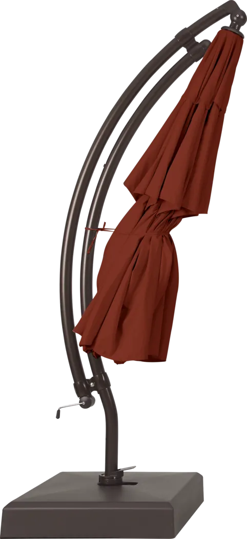 Seaport 13' Terracotta Outdoor Curve Cantilever Umbrella with Base and Stand - Thumbnail - Image 4