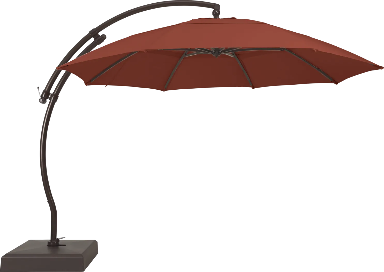 Seaport 13' Terracotta Outdoor Curve Cantilever Umbrella with Base and Stand - Thumbnail - Image 1