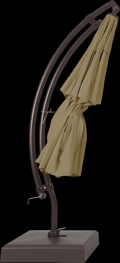 La Mesa Cove 13' Heather Beige Outdoor Curve Cantilever Umbrella with Base and Stand - Thumbnail - Image 4