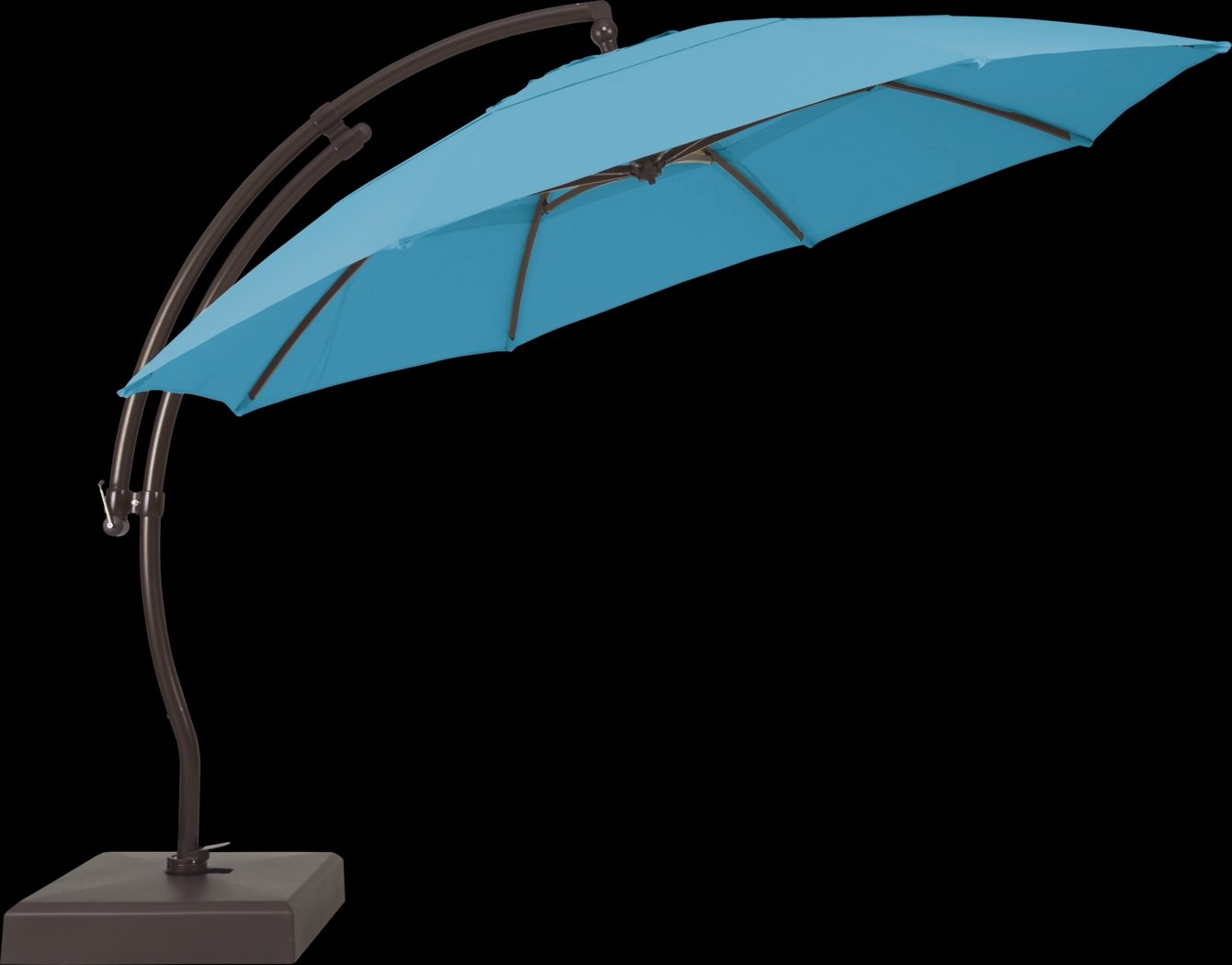 La Mesa Cove 13' Aruba Outdoor Curve Cantilever Umbrella with Base and Stand - Thumbnail - Image 2