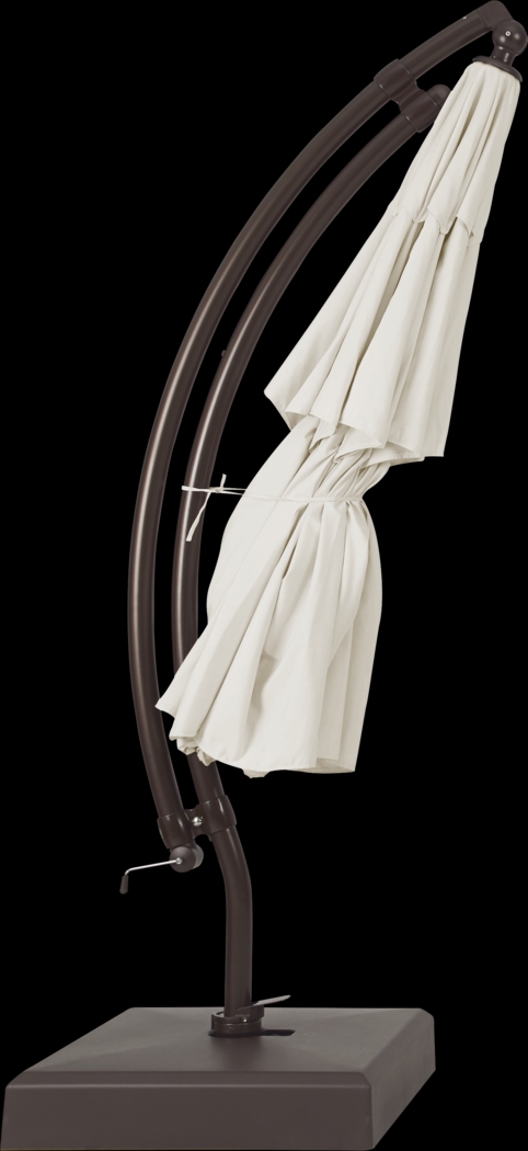 La Mesa Cove 13' Natural Outdoor Curve Cantilever Umbrella with Base and Stand - Thumbnail - Image 4