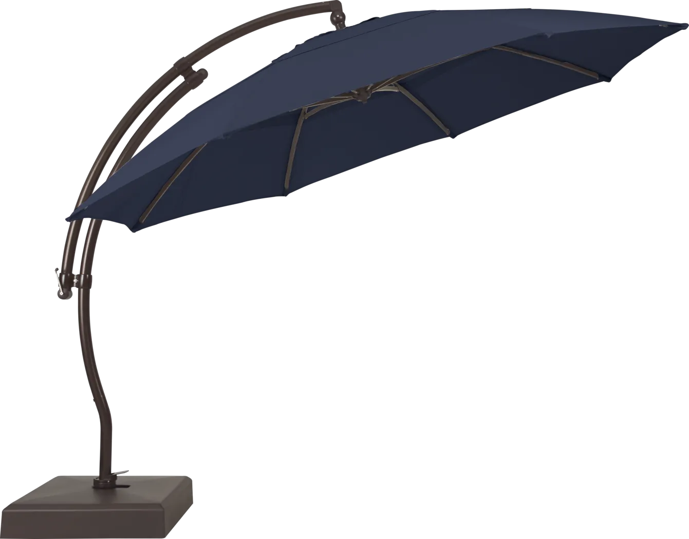 Seaport 13' Navy Outdoor Curve Cantilever Umbrella with Base and Stand - Thumbnail - Image 2
