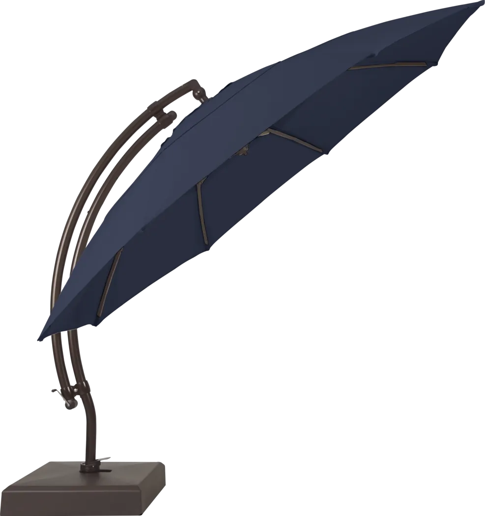 Seaport 13' Navy Outdoor Curve Cantilever Umbrella with Base and Stand - Thumbnail - Image 3