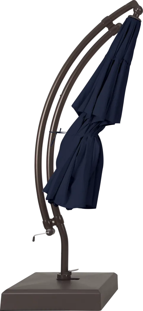 Seaport 13' Navy Outdoor Curve Cantilever Umbrella with Base and Stand - Thumbnail - Image 4
