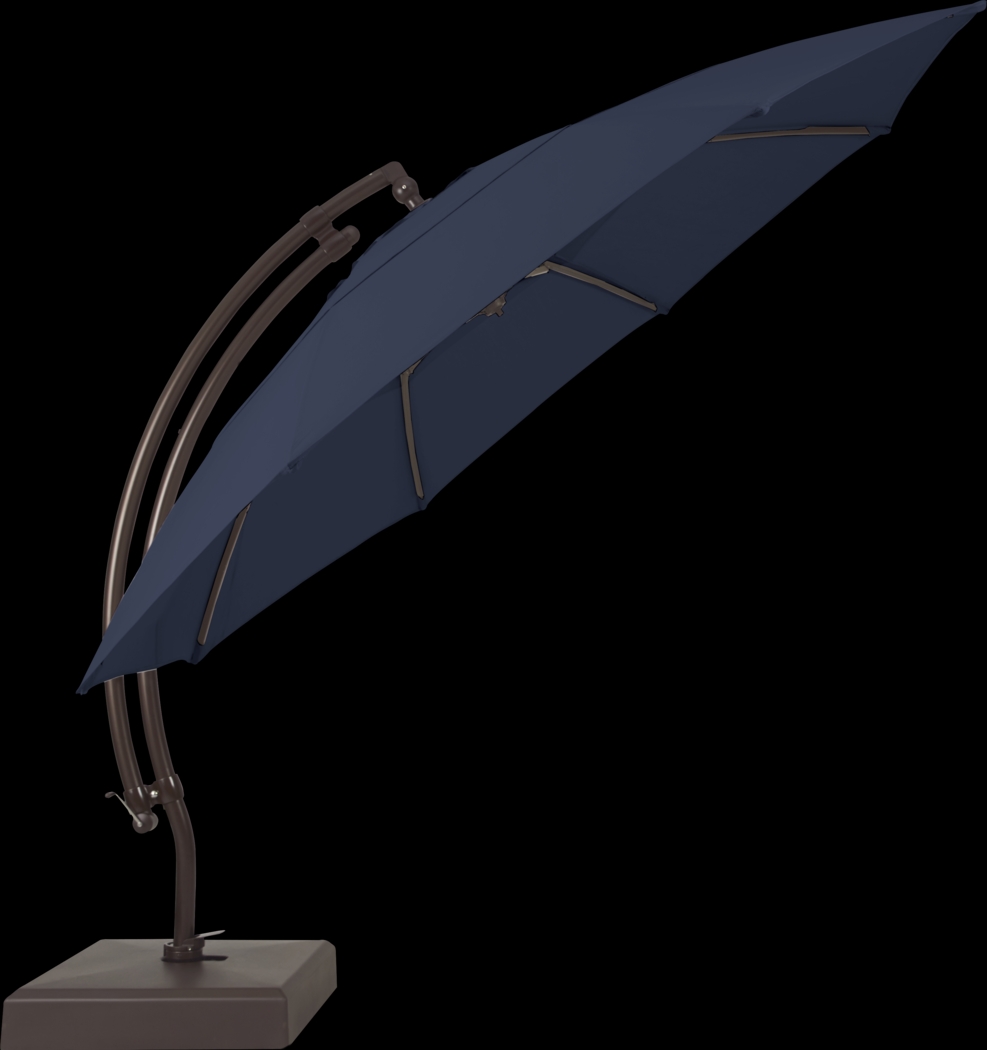 La Mesa Cove 13' Navy Outdoor Curve Cantilever Umbrella with Base and Stand - Thumbnail - Image 3