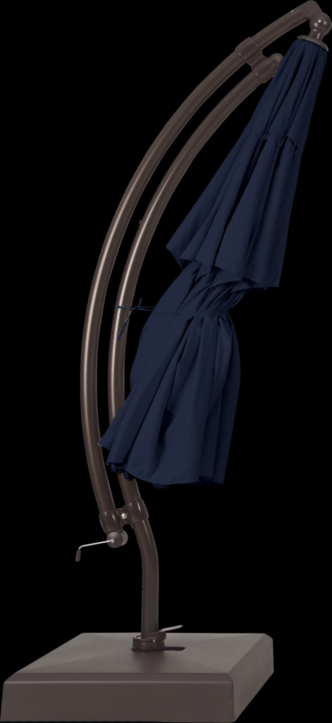 La Mesa Cove 13' Navy Outdoor Curve Cantilever Umbrella with Base and Stand - Thumbnail - Image 4