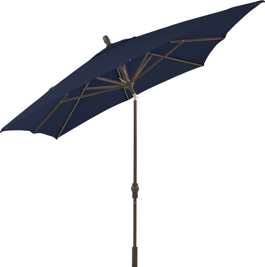 Seaport 8 x 10 Rectangle Navy Outdoor Umbrella with Drumlin Vega Light - Thumbnail - Image 2