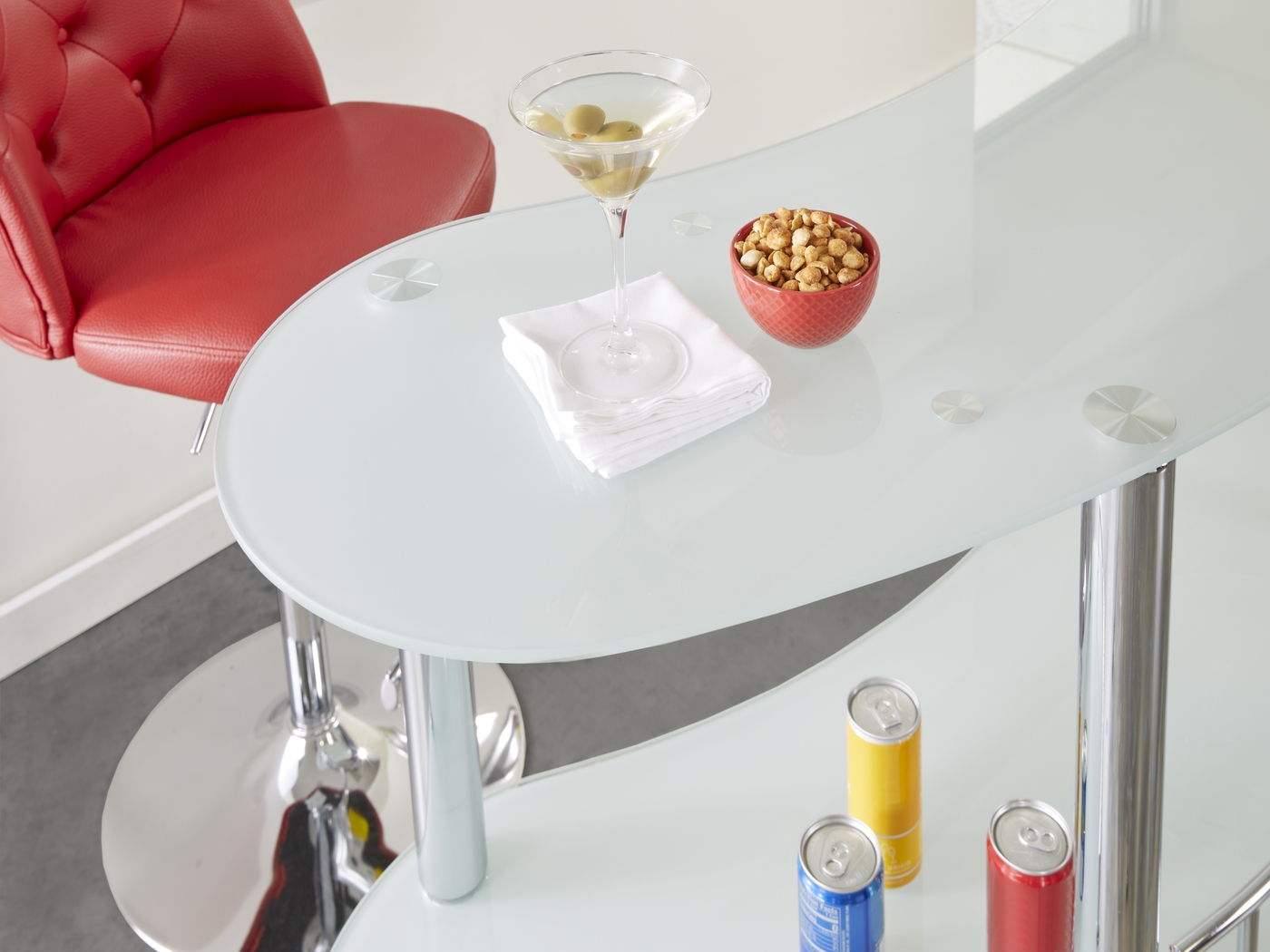 Searcy Platinum 3 Pc Bar Set with Red Stools - Thumbnail - Image 6