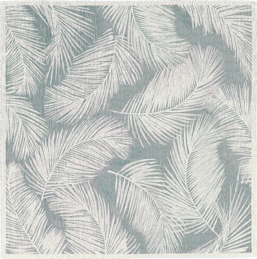 Seaside Winds Aqua 7'10 Square Indoor/Outdoor Rug - Thumbnail - Image 1