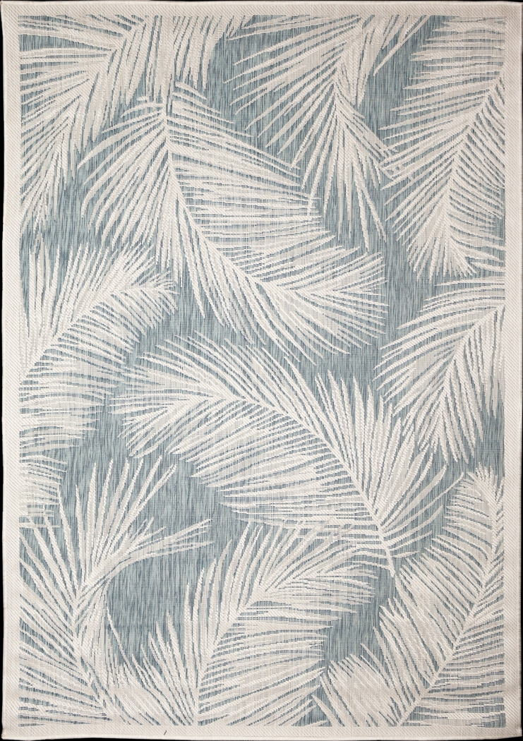 Seaside Winds Aqua 7'10 x 9'10 Indoor/Outdoor Rug - Thumbnail - Image 1