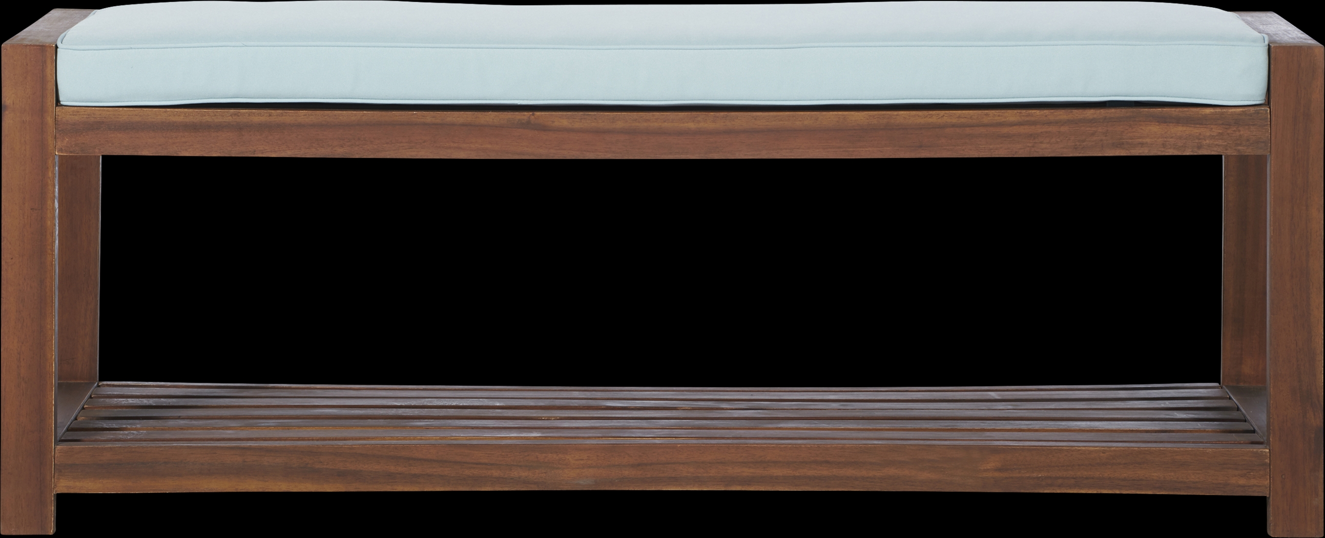 Sebbins Dark Brown/Blue Outdoor Dining Bench - Thumbnail - Image 2