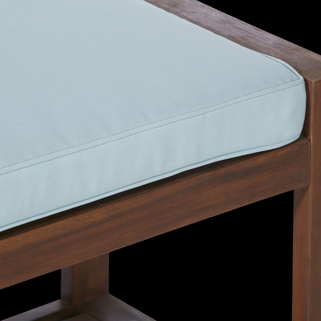 Sebbins Dark Brown/Blue Outdoor Dining Bench - Thumbnail - Image 3