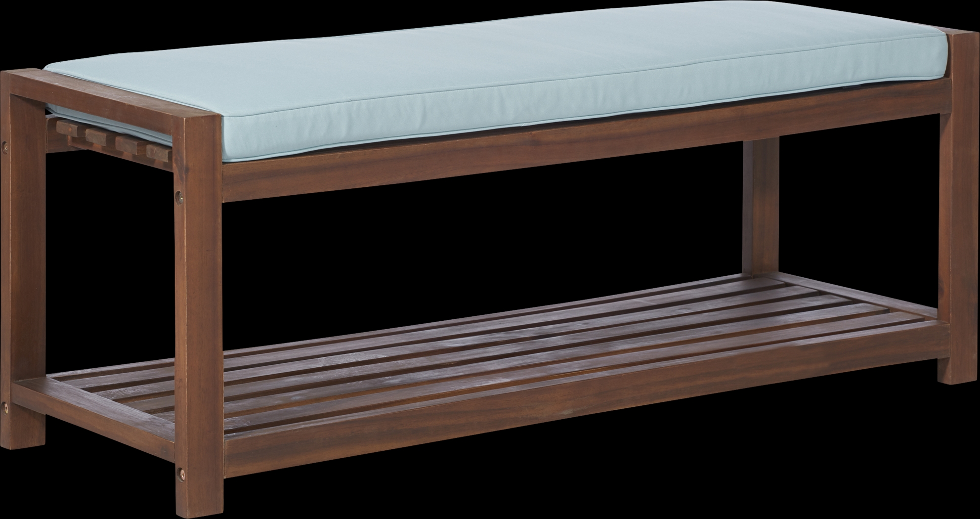 Sebbins Dark Brown/Blue Outdoor Dining Bench - Thumbnail - Image 1