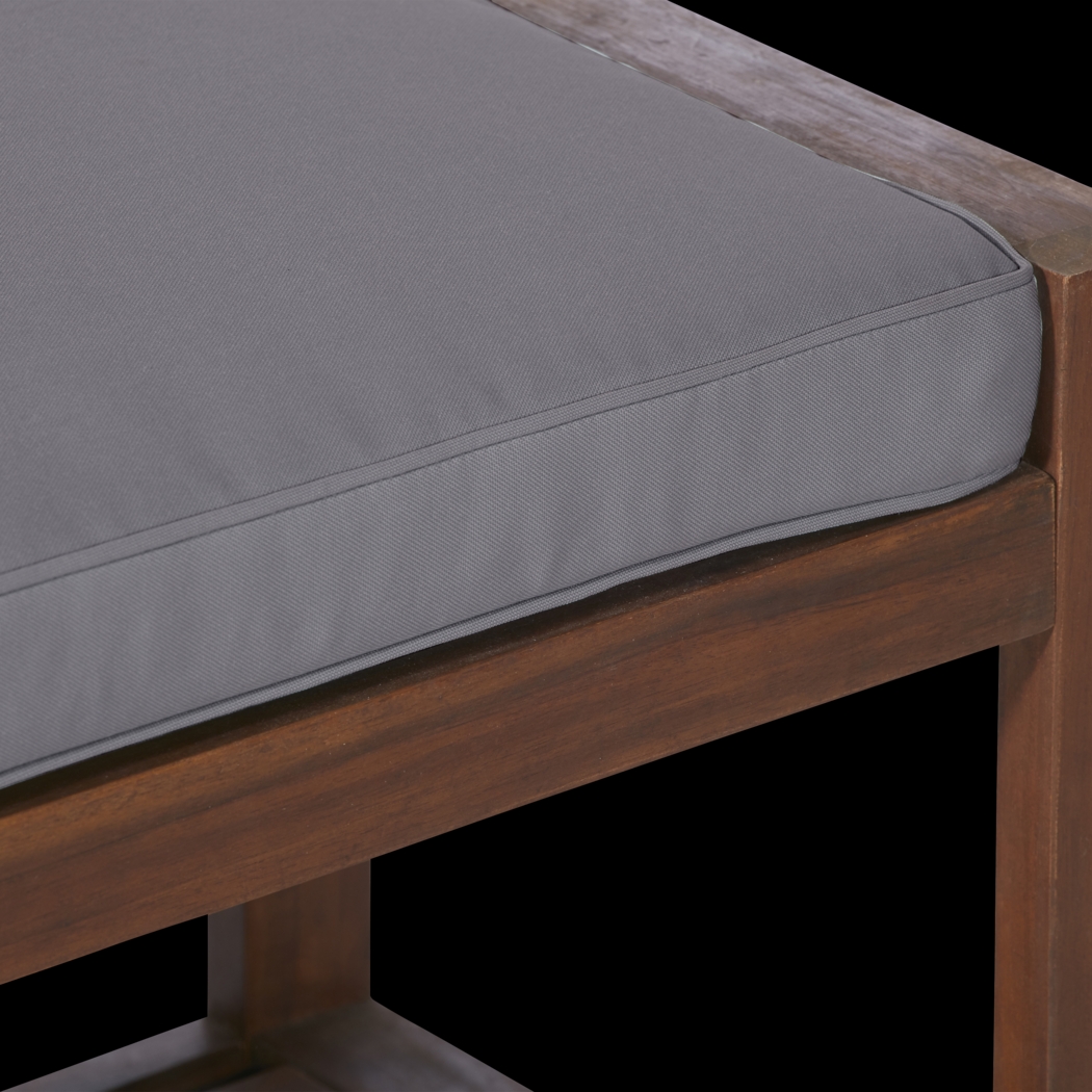 Sebbins Dark Brown/Gray Outdoor Dining Bench - Thumbnail - Image 4