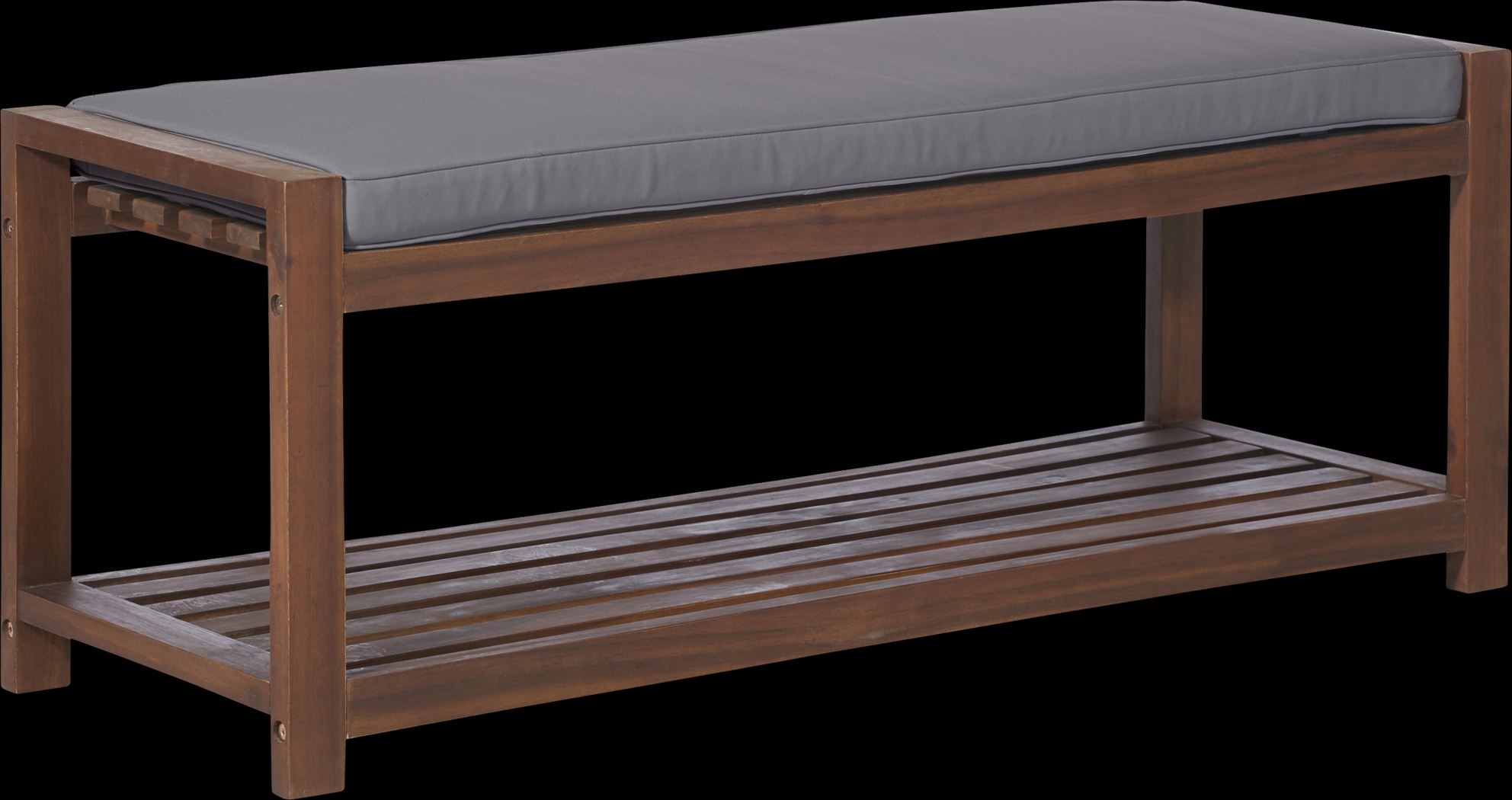 Sebbins Dark Brown/Gray Outdoor Dining Bench - Thumbnail - Image 1