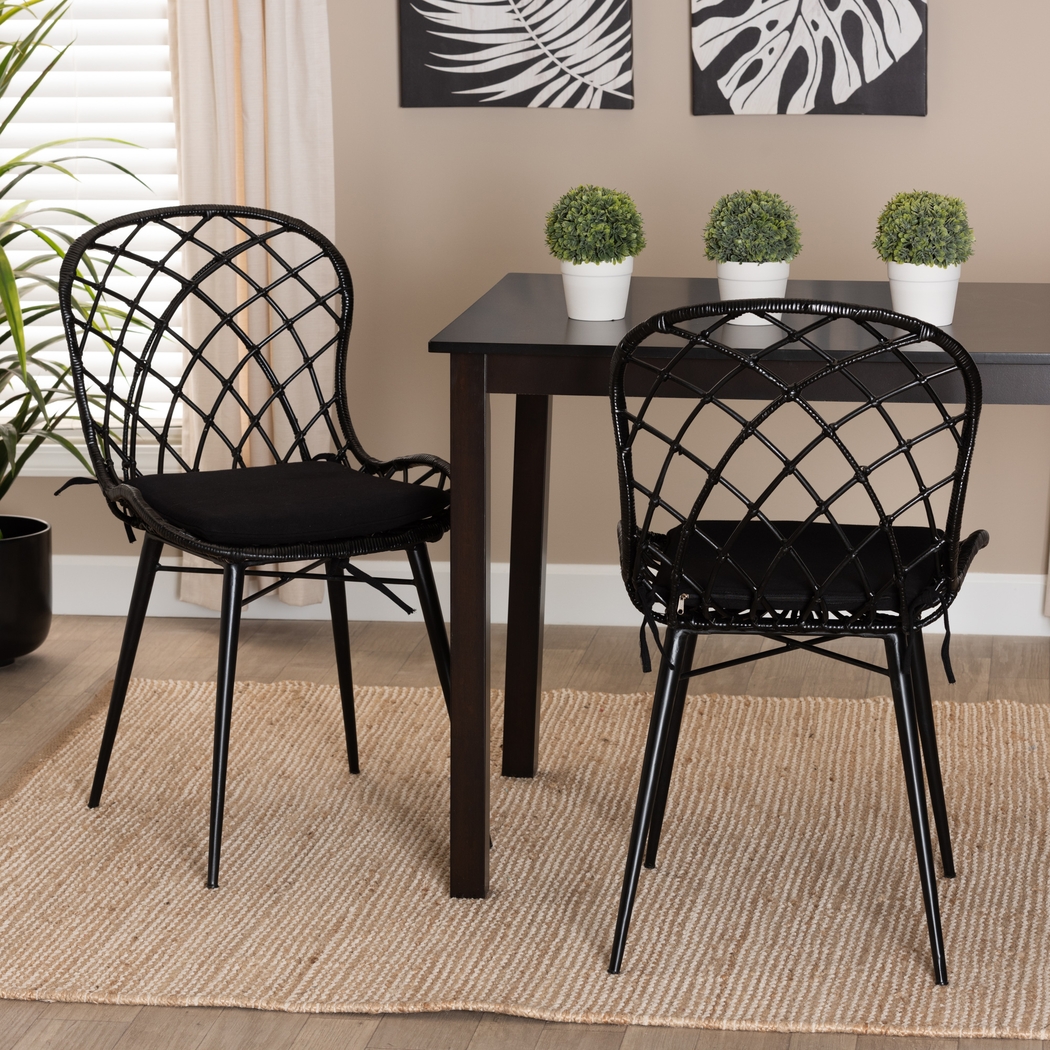 Seconset Black Dining Chair, Set of 2 - Thumbnail - Image 2