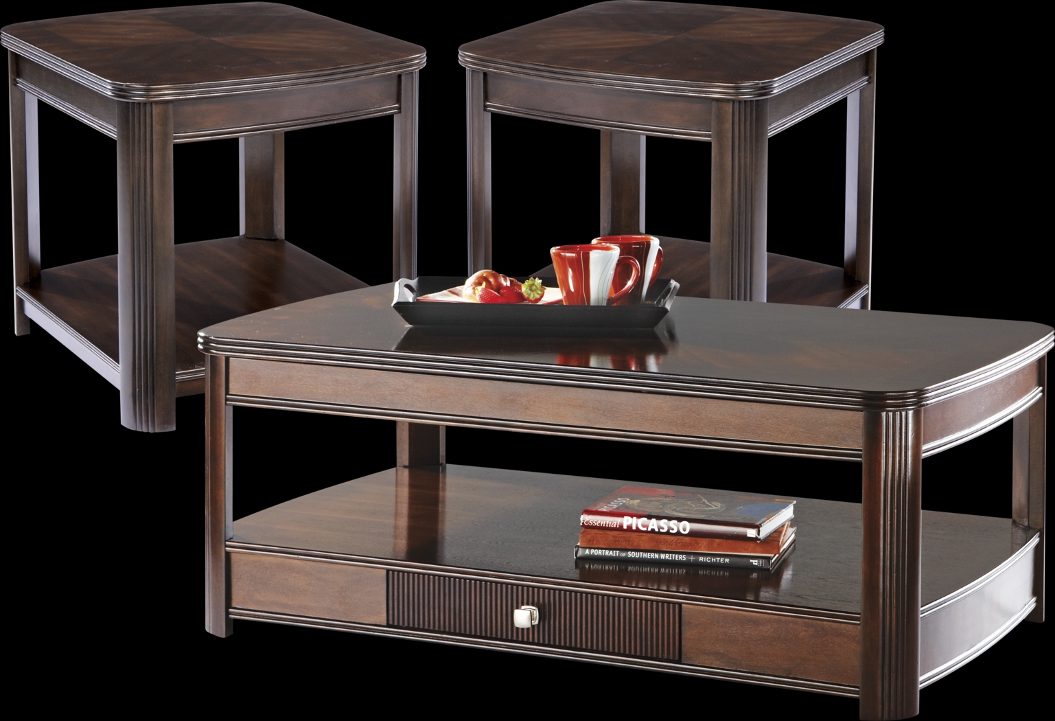 Sedalia Merlot 3 Pc Table Set - Thumbnail - Image 1