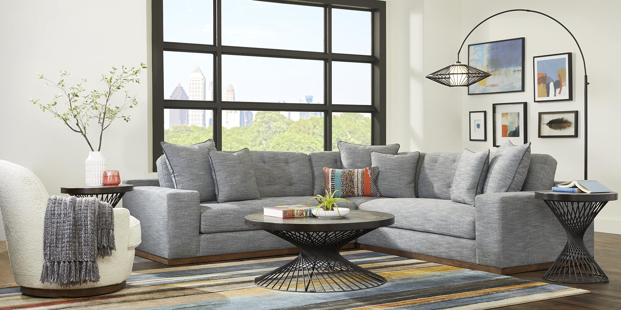 Sedona Ridge Gray 6 Pc Sectional Living Room - Thumbnail - Image 1