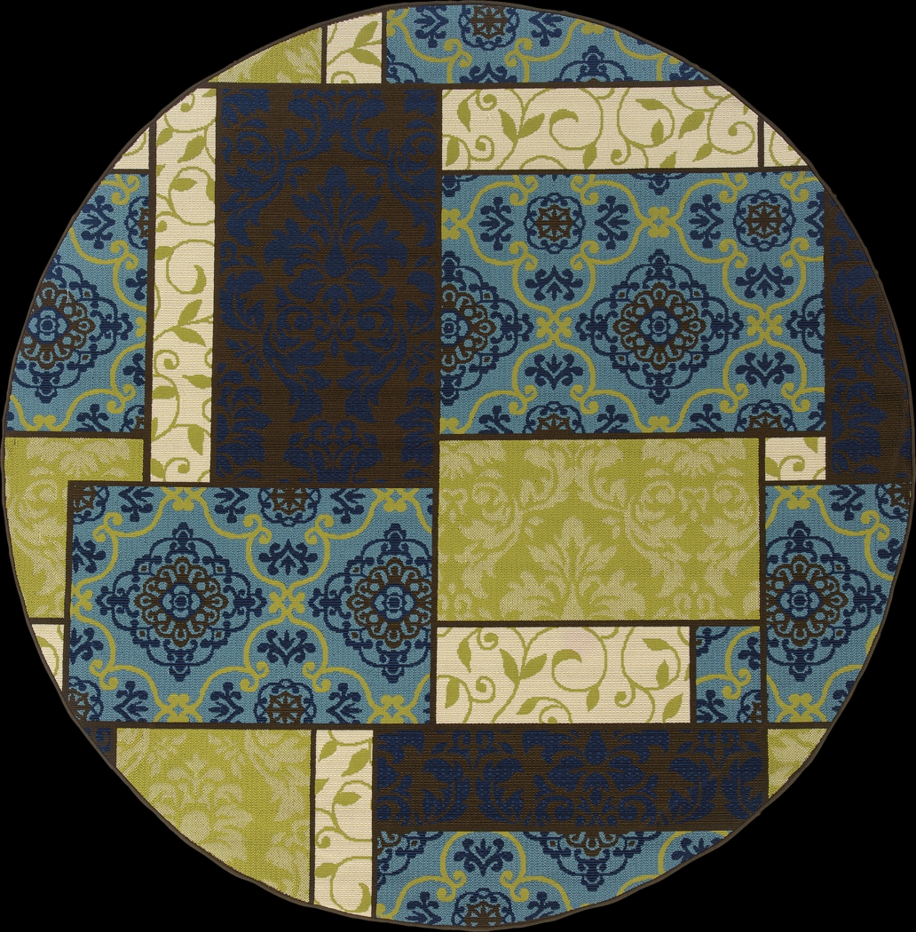 Segast Brown 7'10 Round Indoor/Outdoor Rug - Thumbnail - Image 1