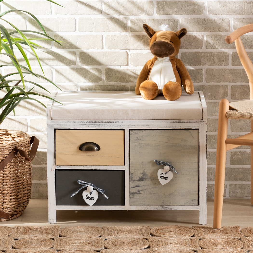 Seigle Beige Storage Bench - Thumbnail - Image 2