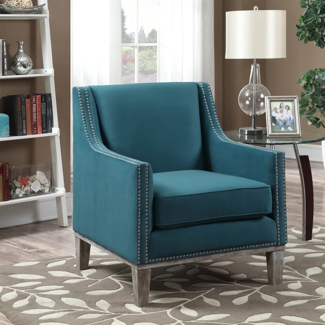 Seiner II Teal Accent Chair - Thumbnail - Image 2
