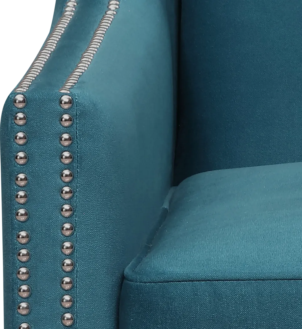 Seiner II Teal Accent Chair - Thumbnail - Image 5