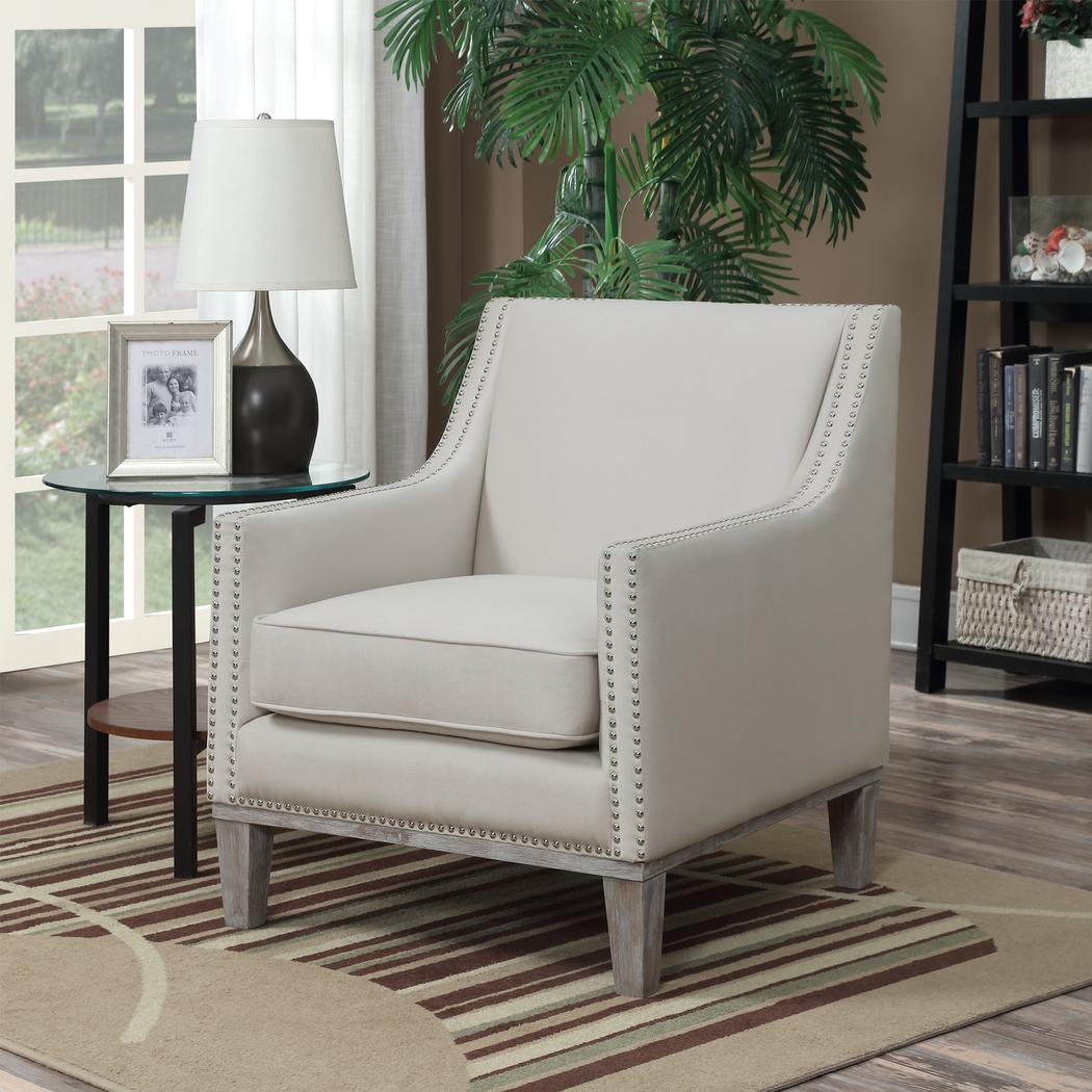 Seiner II White Accent Chair - Thumbnail - Image 2