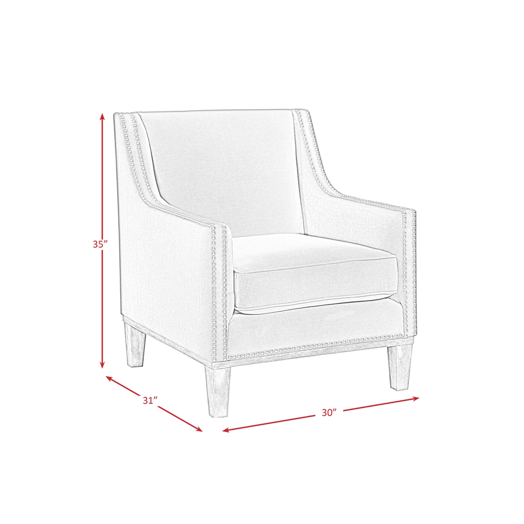 Seiner II White Accent Chair - Thumbnail - Image 9