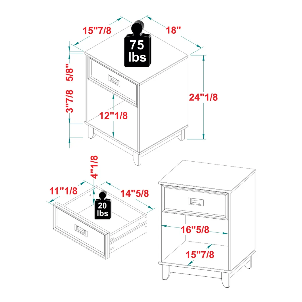 Seinfield Walnut Nightstand - Thumbnail - Image 7