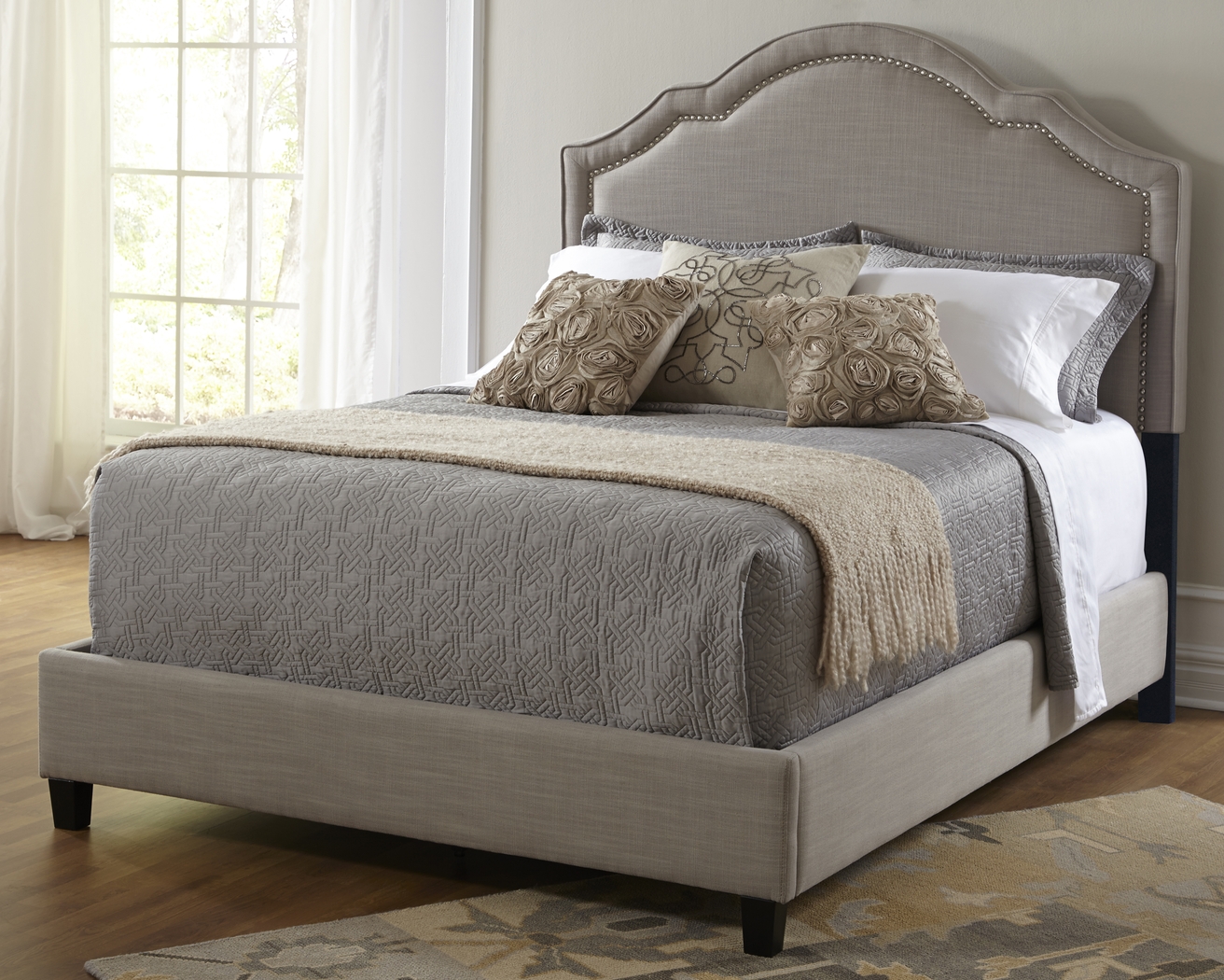 Seldalia Gray King Upholstered Headboard - Thumbnail - Image 3