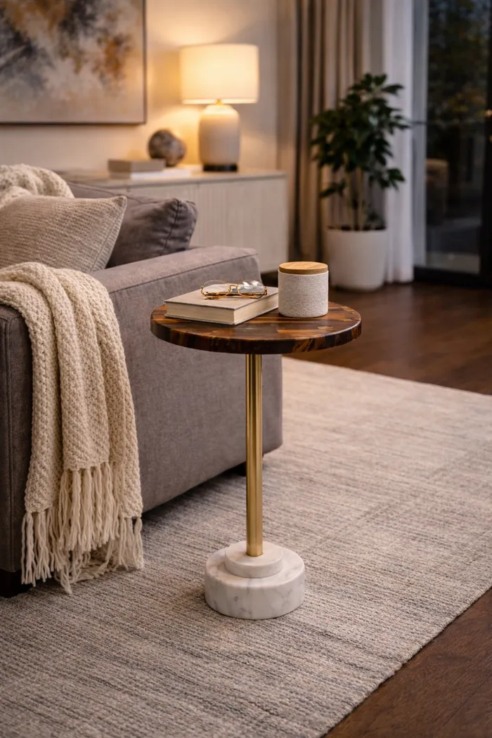 Seleis Brown/Gold Accent Table - Thumbnail - Image 3