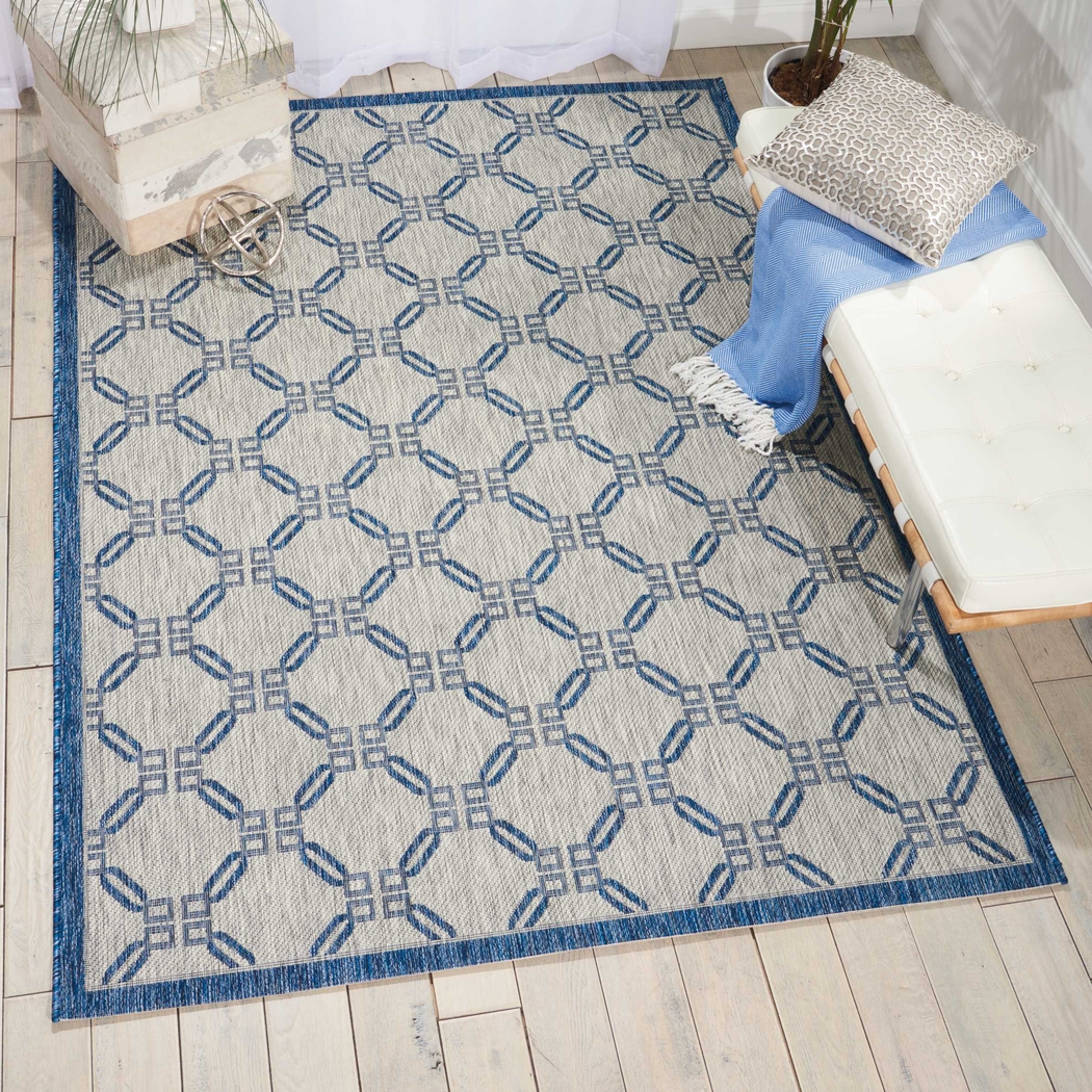 Selia Blue 5' x 7' Indoor/Outdoor Rug - Thumbnail - Image 5