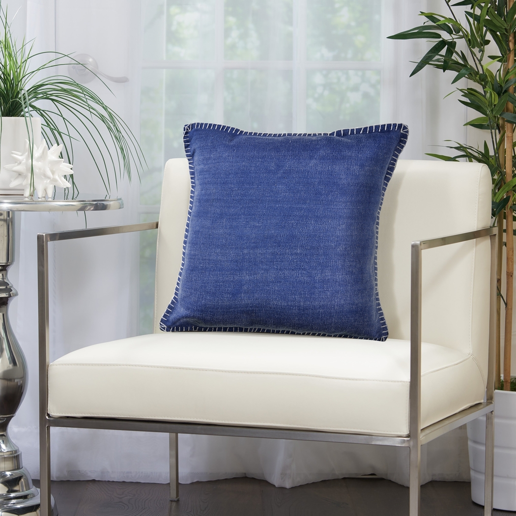 Burroy Blue Throw Pillow - Thumbnail - Image 2