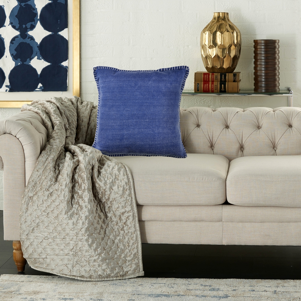 Burroy Blue Throw Pillow - Thumbnail - Image 3
