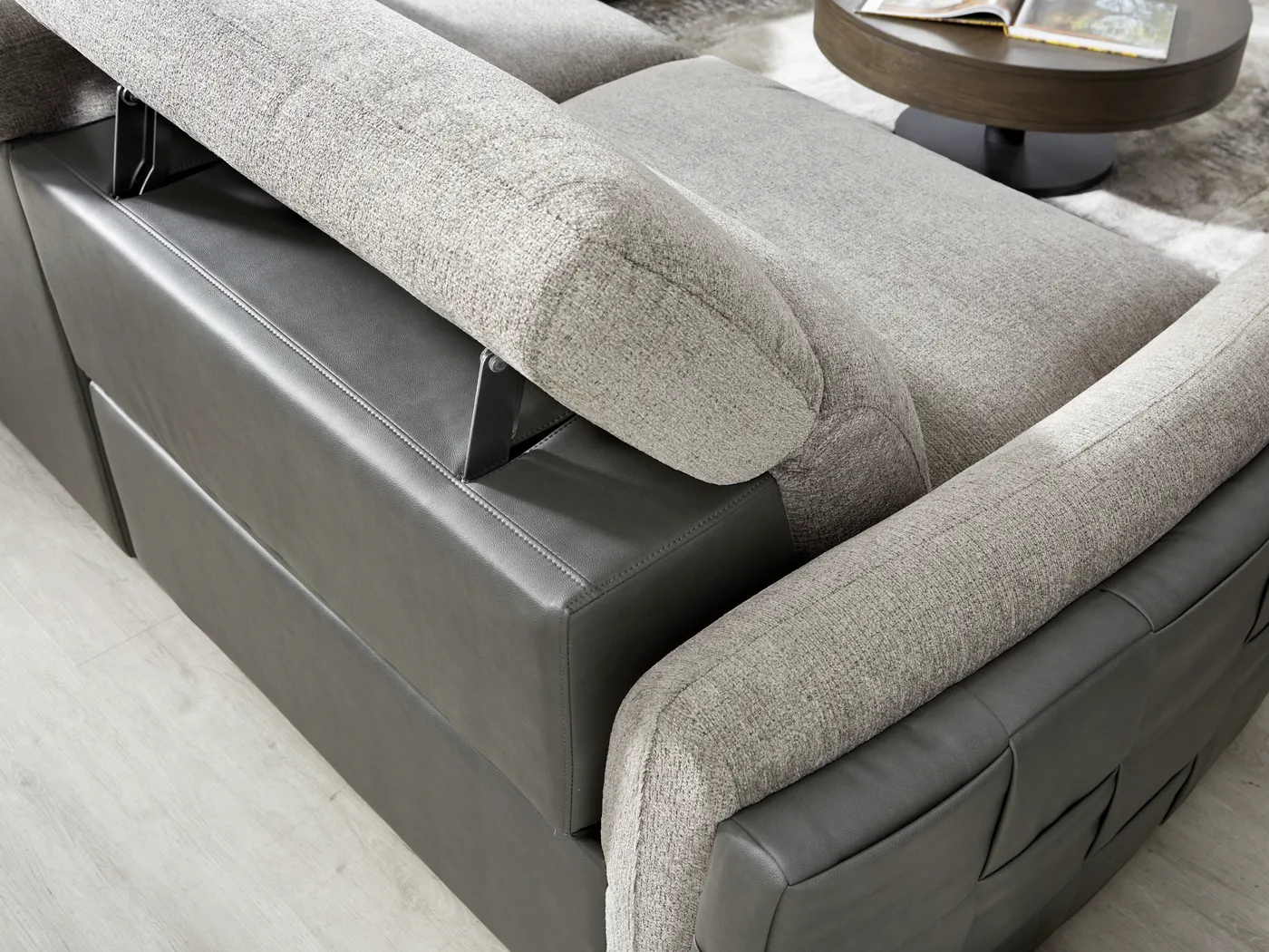 Seneca Falls Gray 3 Pc Dual Power Reclining Sectional - Image 6