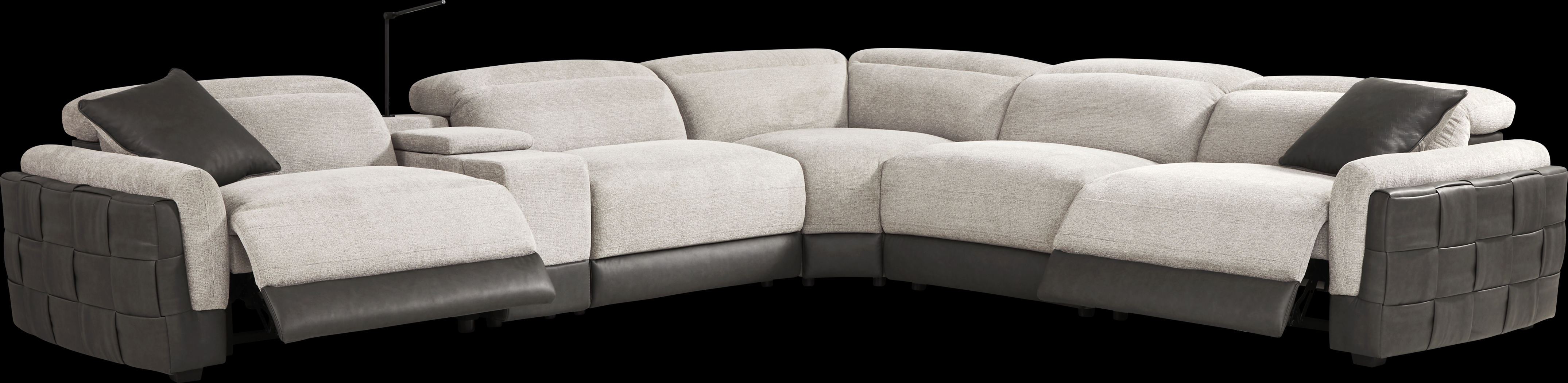 Seneca Falls Gray 6 Pc Dual Power Reclining Sectional - Thumbnail - Image 1