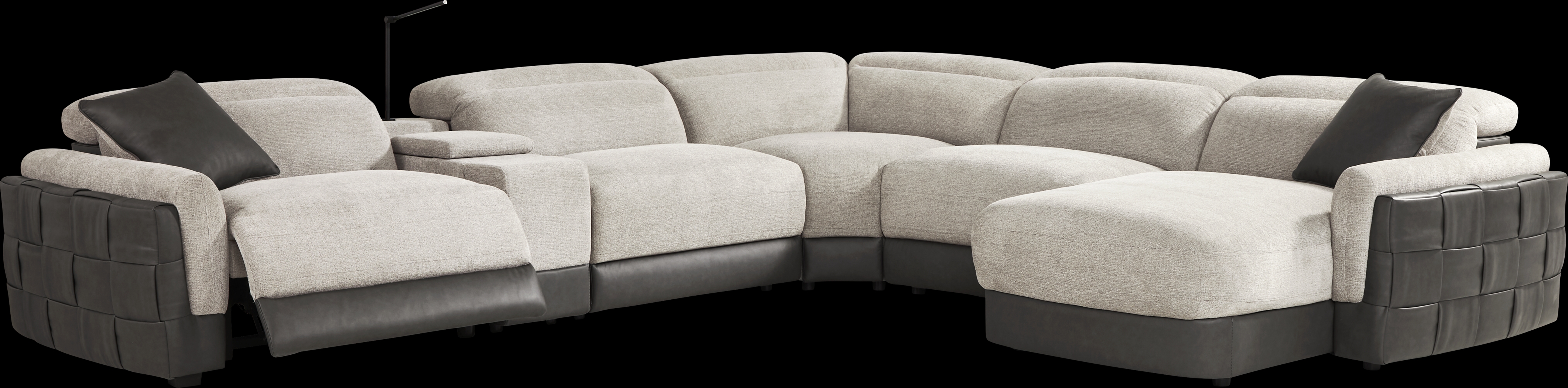 Seneca Falls Gray 6 Pc Dual Power Reclining Sectional - Thumbnail - Image 1