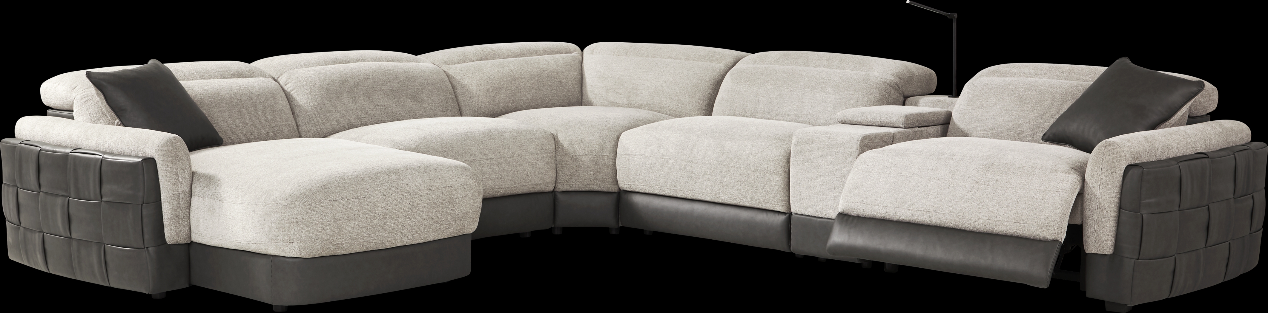 Seneca Falls Gray 6 Pc Dual Power Reclining Sectional - Thumbnail - Image 1