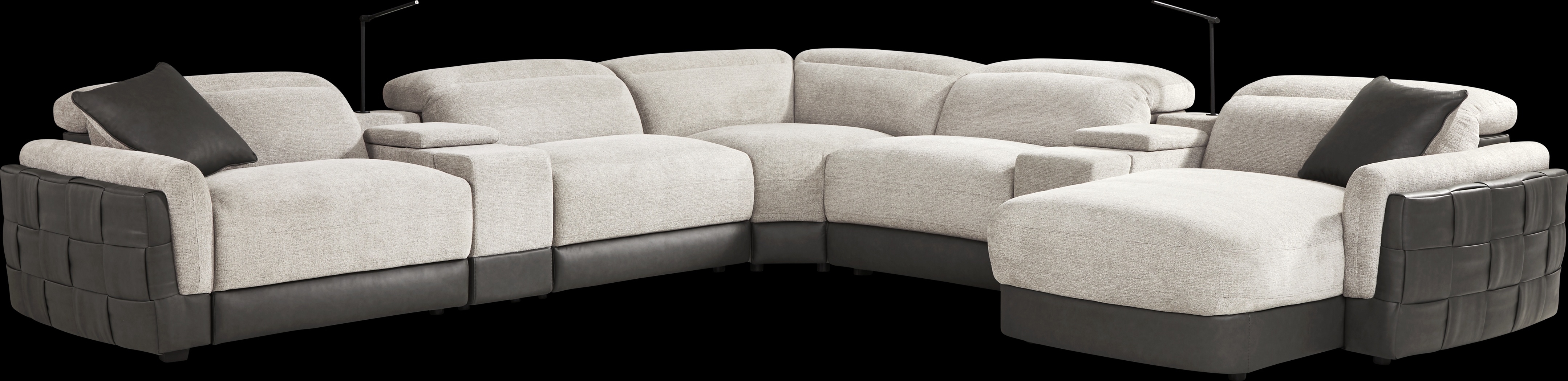 Seneca Falls Gray 7 Pc Dual Power Sectional - Thumbnail - Image 3