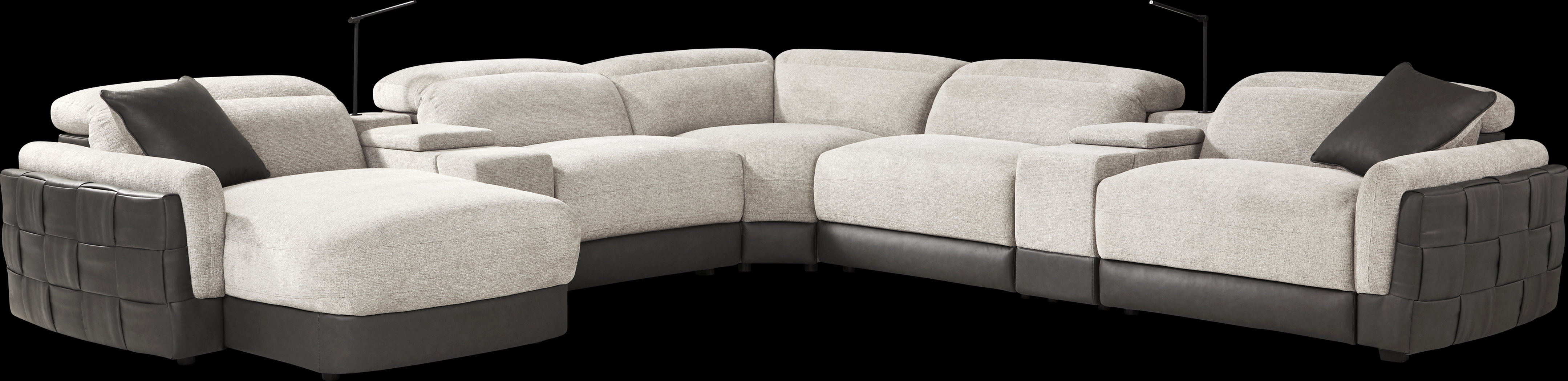 Seneca Falls Gray 7 Pc Dual Power Sectional - Thumbnail - Image 3