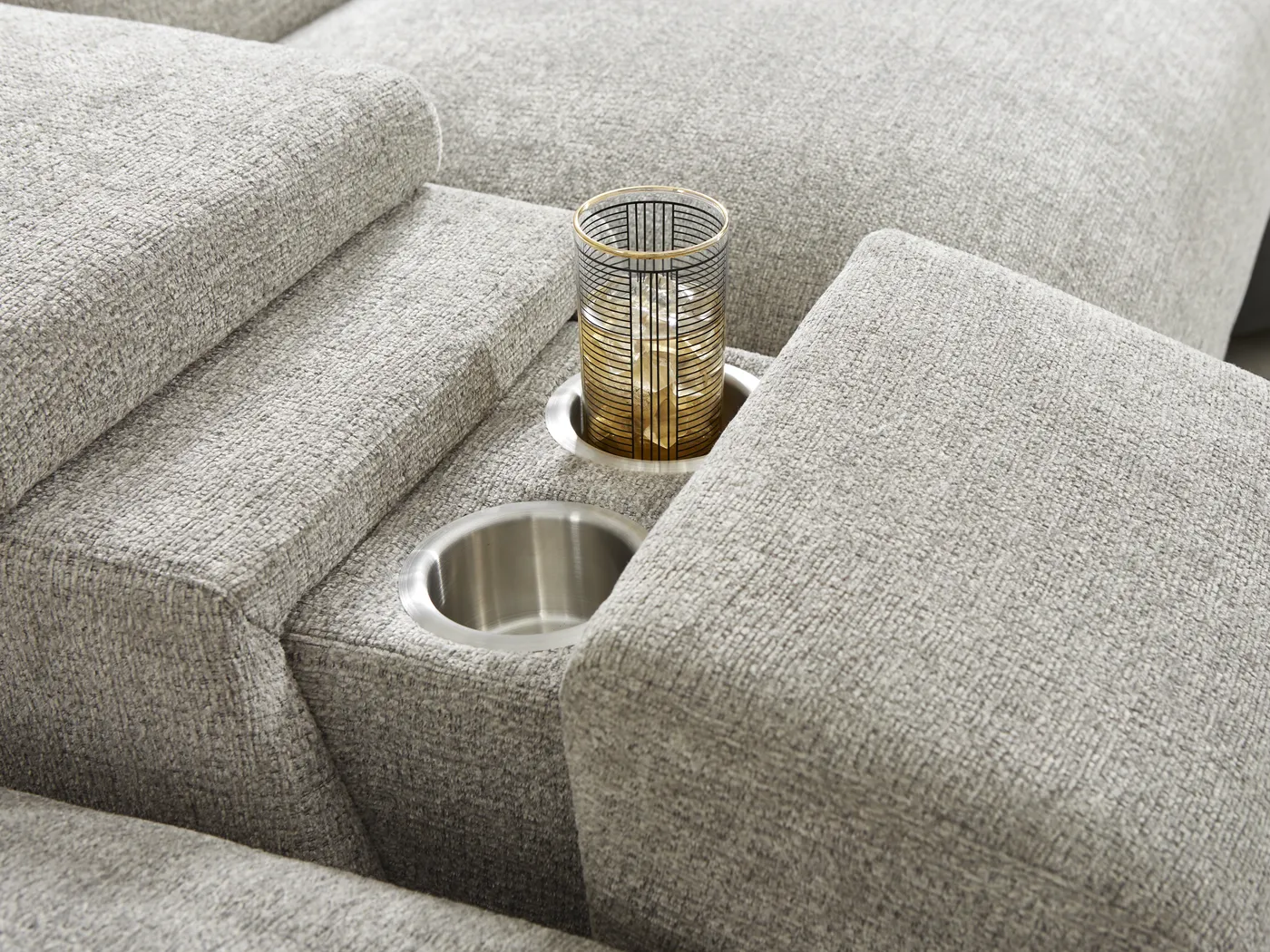 Cindy Crawford Seneca Falls Gray Woven 7 Pc Dual Power Reclining