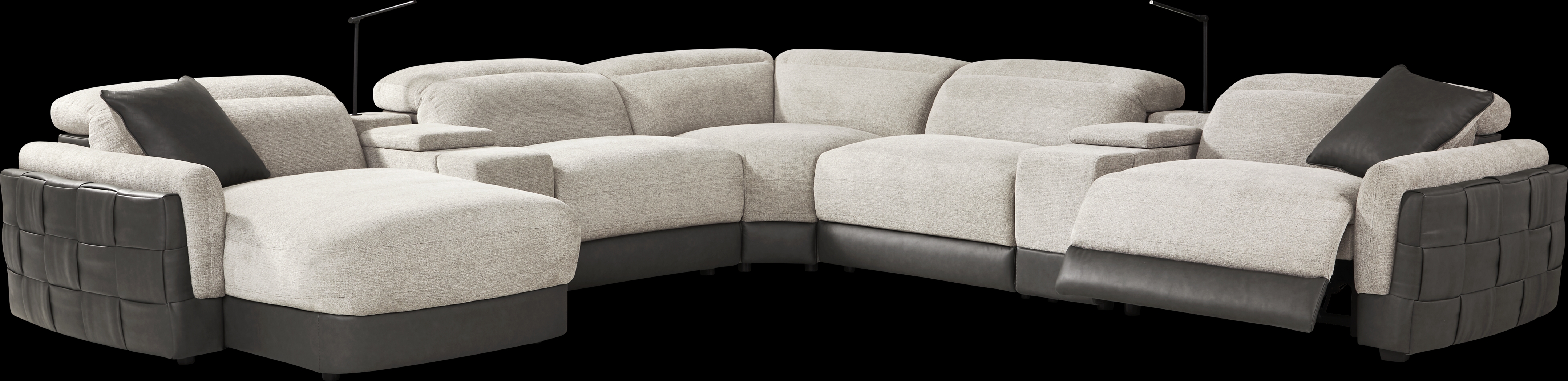 Seneca Falls Gray 7 Pc Dual Power Sectional - Thumbnail - Image 1